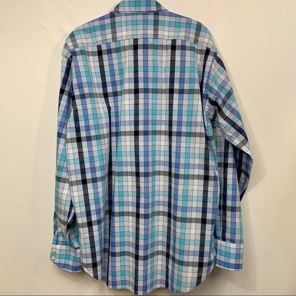 Thomas Dean Checked Button Down Shirt Cuffs Large - Picture 6 of 13